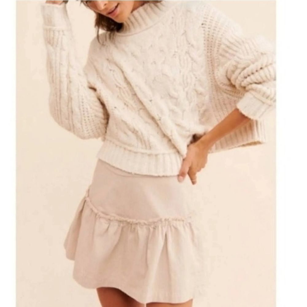 Free People Womens Positano Lace Up Skirt